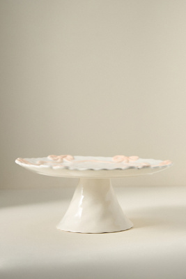 Anthropologie Benedita Bow Ceramic Stoneware Cake Stand