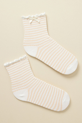 Chaussettes à rayures avec naud en chez - Anthropologie - Modalova