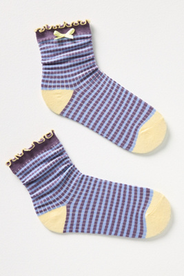 Chaussettes à rayures avec naud en Purple chez - Anthropologie - Modalova