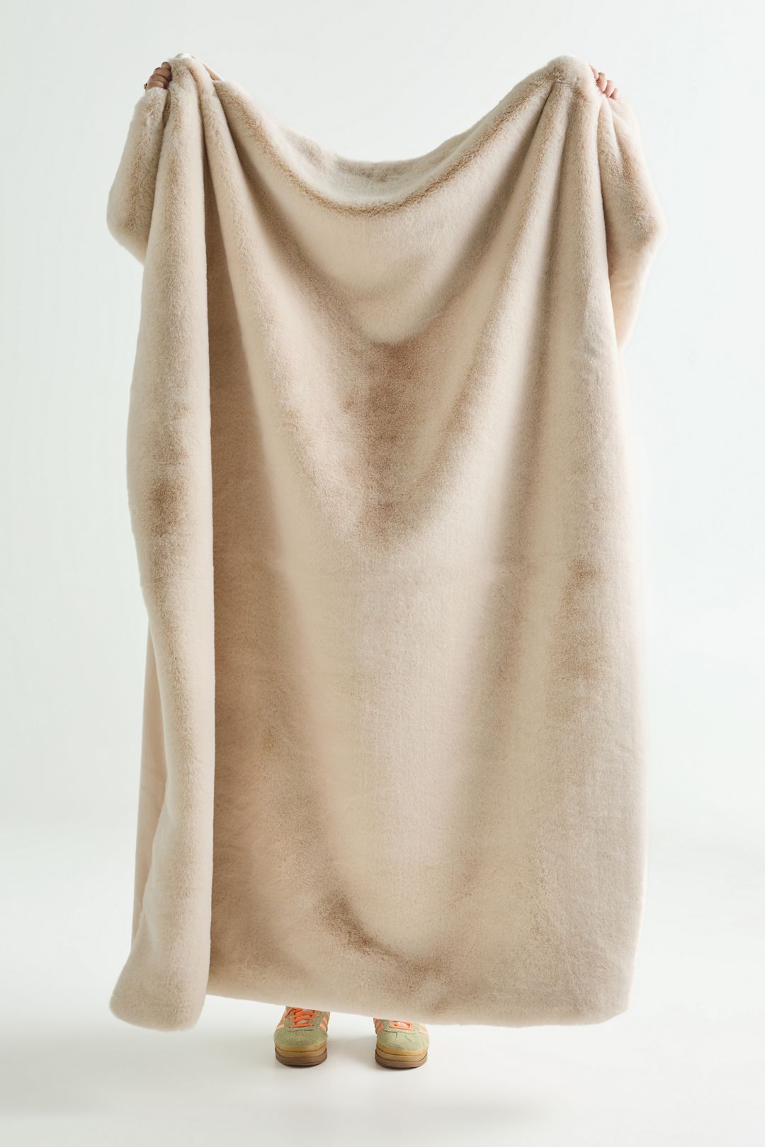 The Sophie Faux Fur Throw Blanket - Ivory, 60" x 70"