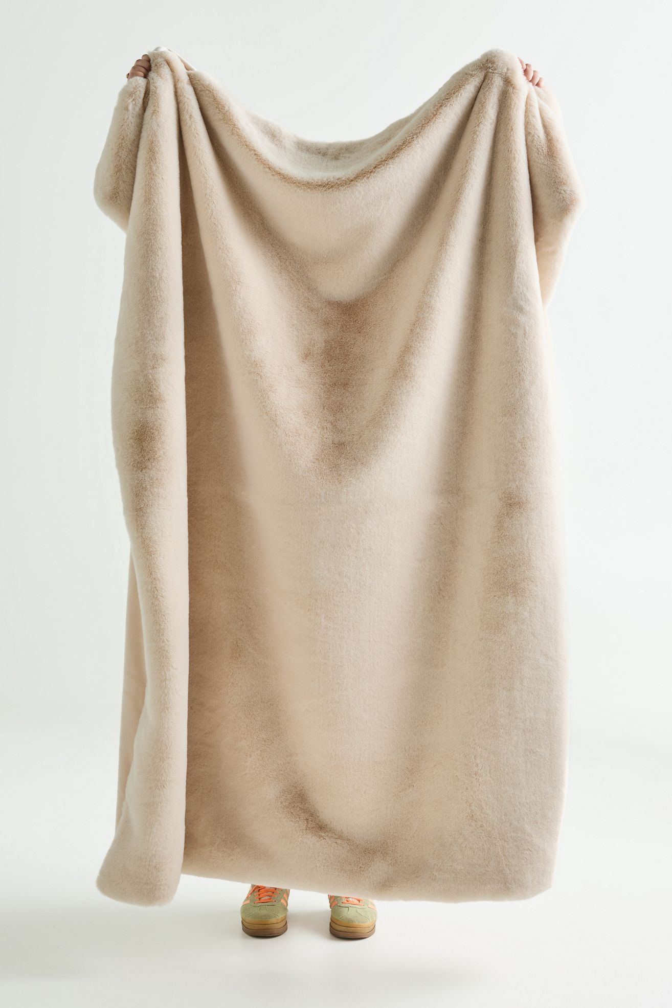 The Sophie Faux Fur Throw Blanket - Ivory, 60" x 90"