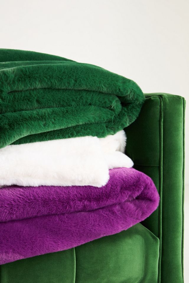 Sophie Faux Fur Throw Blanket #3