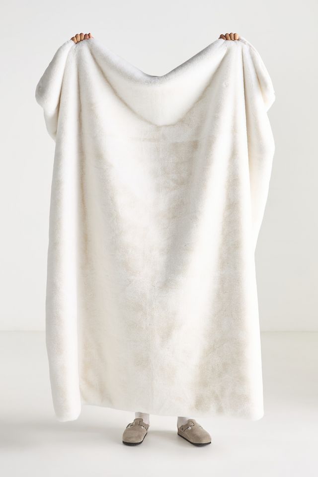 Anthropologie popular faux fur throw blanket