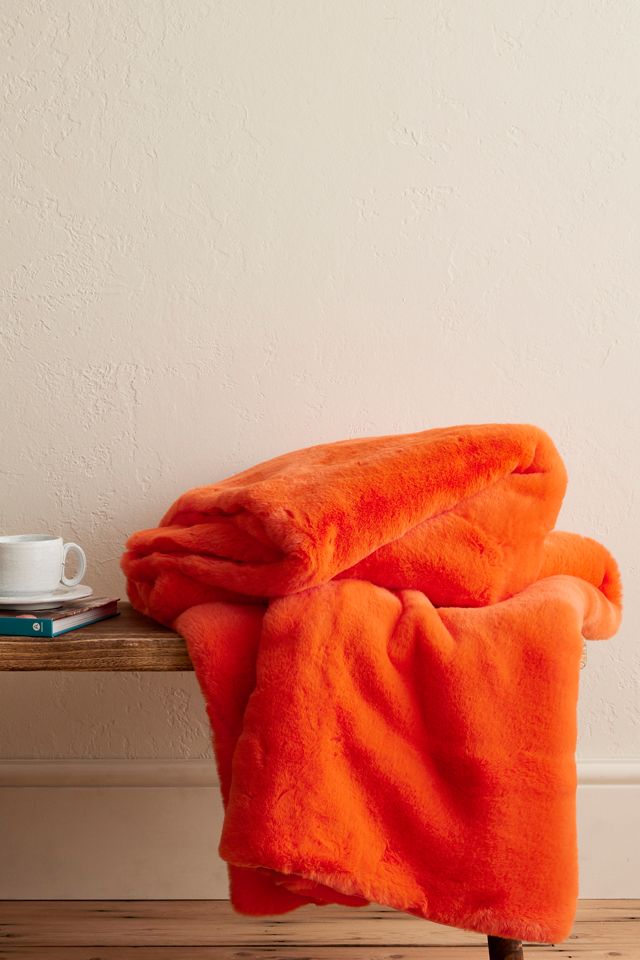 Sophie Faux Fur Throw Blanket Anthropologie ES