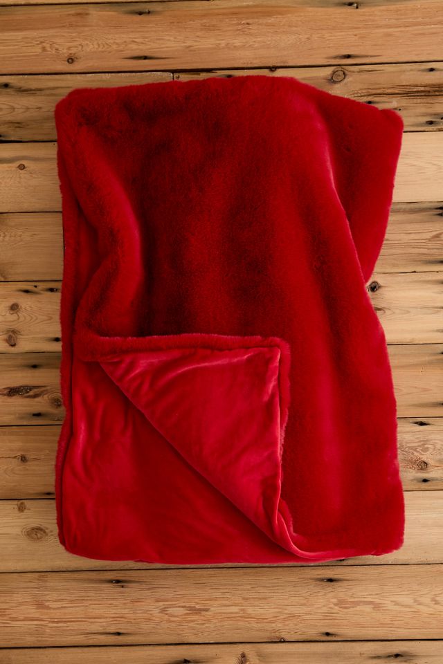 Sophie Faux Fur Throw Blanket #4