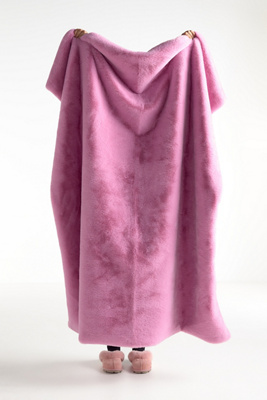 Anthropologie Sophie Faux Fur Throw Blanket
