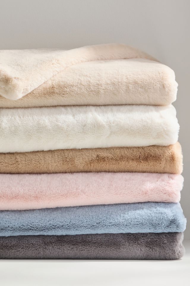 Sophie Faux Fur Throw Blanket #5