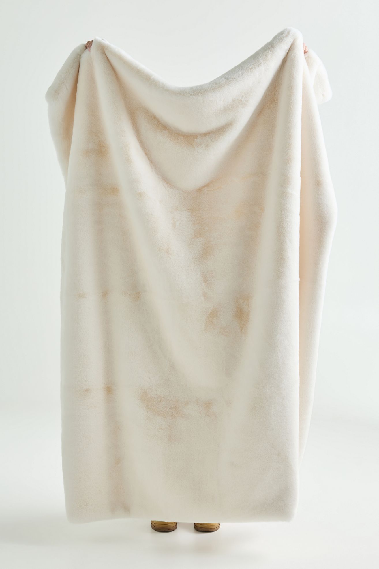 Sophie Faux Fur Throw Blanket - Cream, 60" x 90"