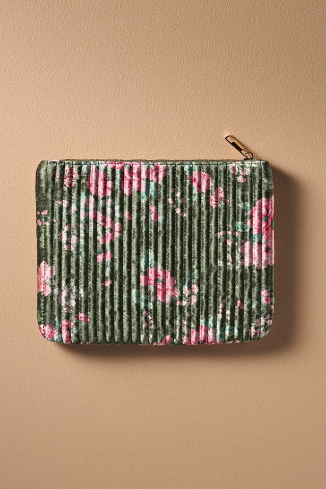 Quilted Velvet Flat Pouch #1