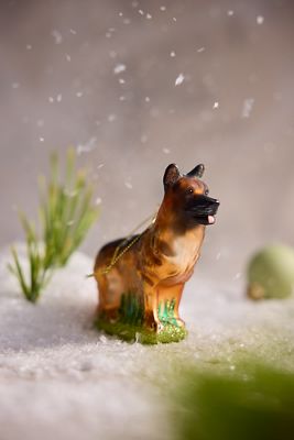 German Shepherd Glass Ornament