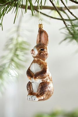 Standing Rabbit Glass Ornament