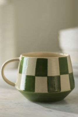 Checkered Stoneware Mug