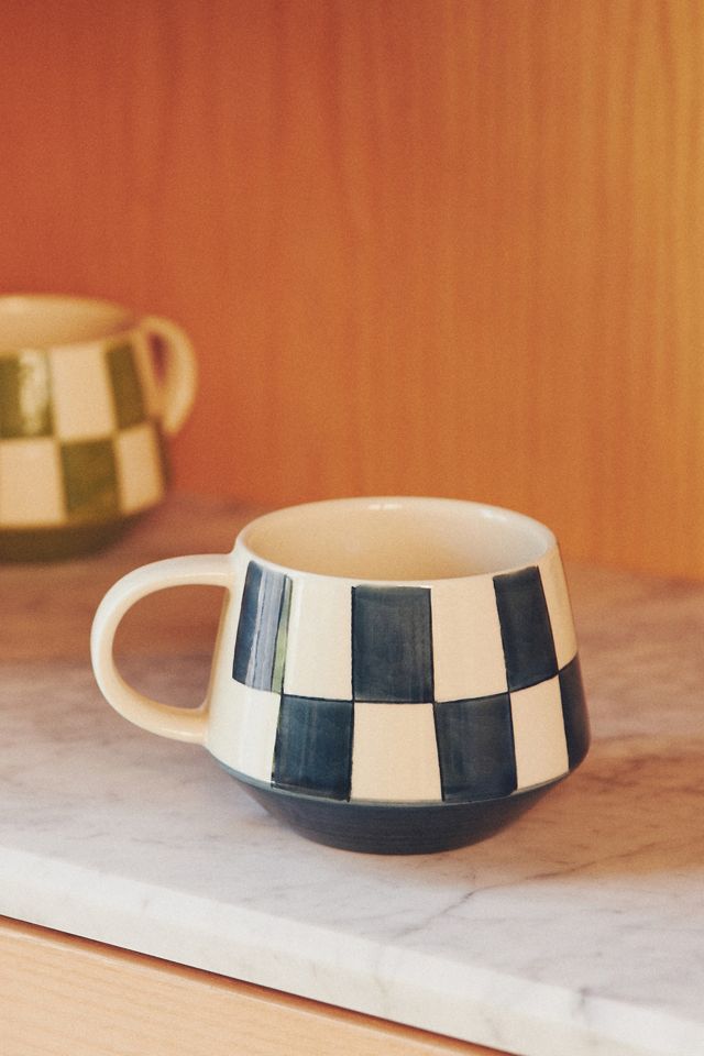 Checkered Stoneware Mug #1