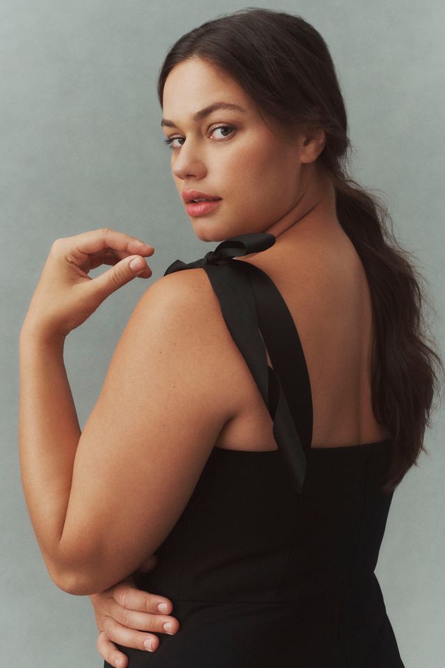 BHLDN Lucia Corset Tie Stretch Crepe Midi Dress #3