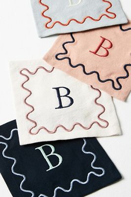 Monogram Cotton Cocktail Napkins, Set of 4