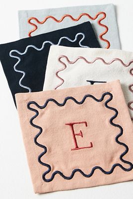 Shop Anthropologie Monogram Cotton Cocktail Napkins, Set Of 4