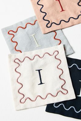 Shop Anthropologie Monogram Cotton Cocktail Napkins, Set Of 4