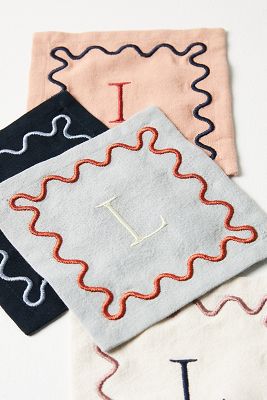 Shop Anthropologie Monogram Cotton Cocktail Napkins, Set Of 4