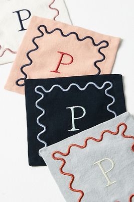 Shop Anthropologie Monogram Cotton Cocktail Napkins, Set Of 4