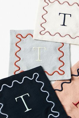 Shop Anthropologie Monogram Cotton Cocktail Napkins, Set Of 4