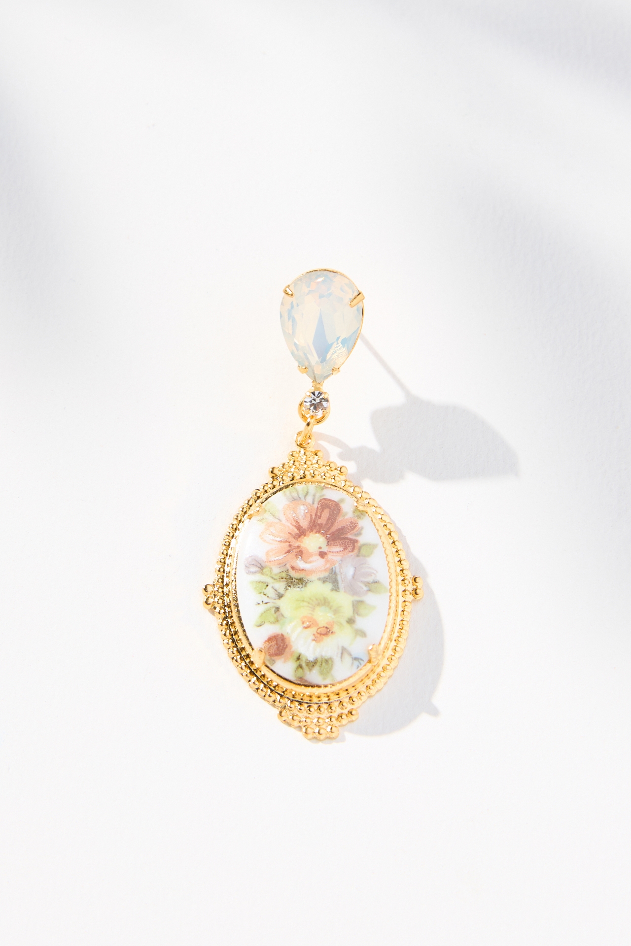 The Pink Reef Floral Vintage Cameo Earrings