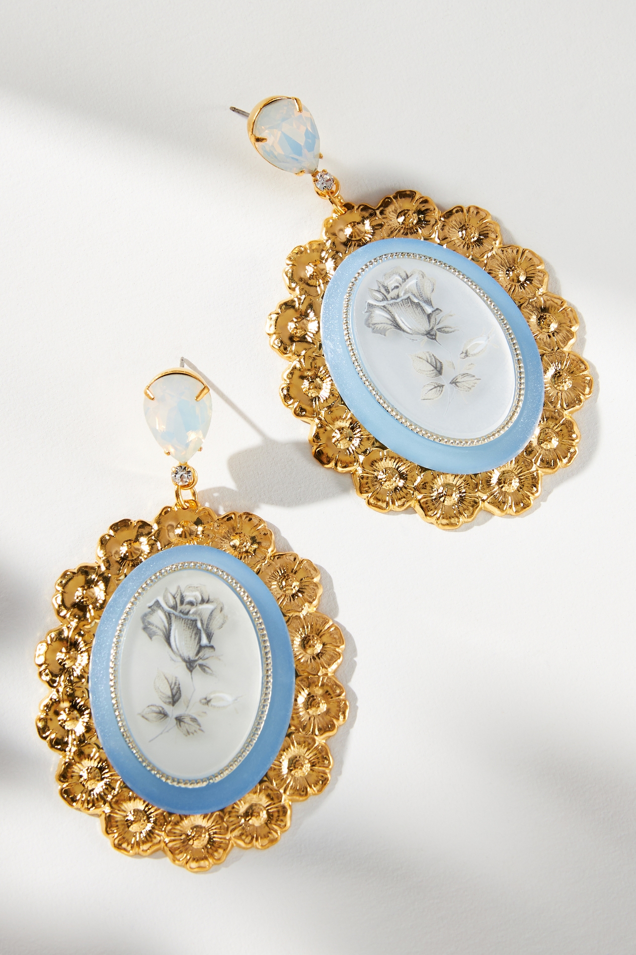 The Pink Reef Vintage Cameo Earrings