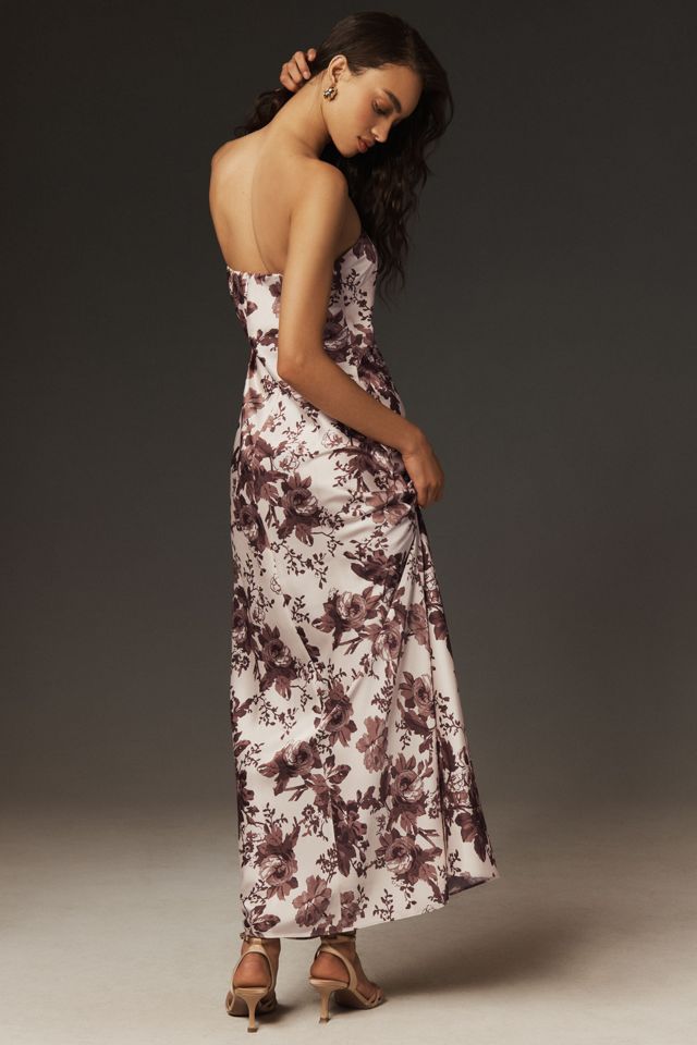 BHLDN Mia Strapless Satin Column Maxi Dress #2