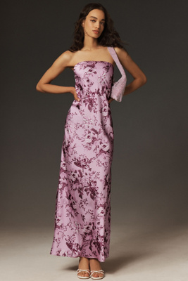 パーティードレス BHLDN Mia Strapless Satin Column Maxi Dress BHLDN Mia Strapless Satin Column Maxi Dress | Anthropologie