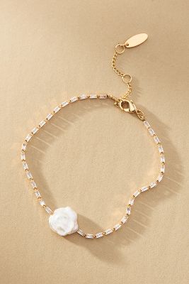 By Anthropologie Baroque Pearl Bracelet In Gold