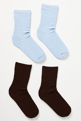 Anthropologie Ribbed Trouser Socks, Set Of 2 In Multi