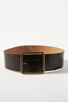 Streets Ahead Wide Square Buckle Belt In Brown