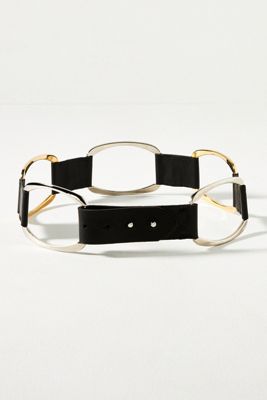 Streets Ahead Isabella Mixed Metal Belt In Black