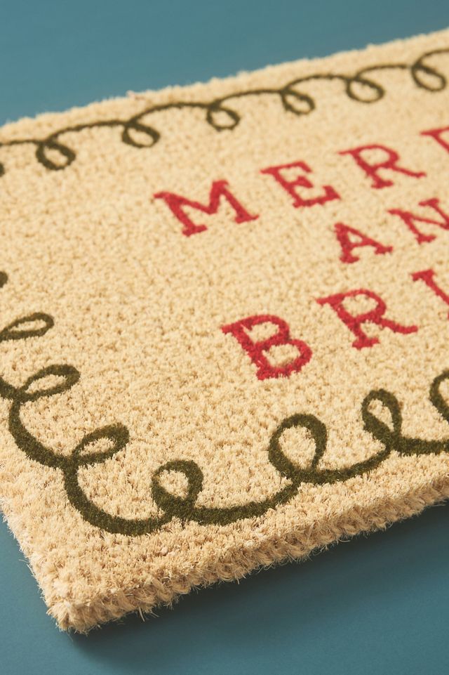 Merry & Bright Printed Coir Doormat #1