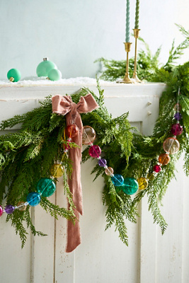 Terrain Transparent Glass Bauble Garland
