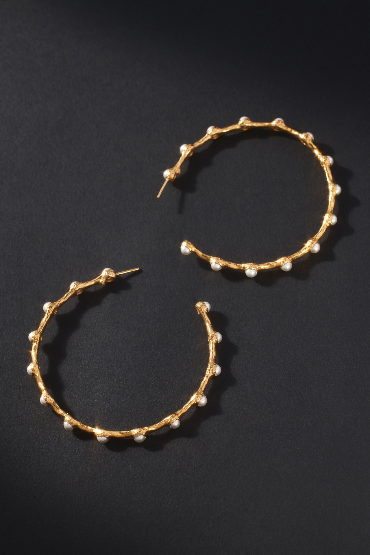 Joanna Laura Constantine Large Pearl Wave Hoop Earrings