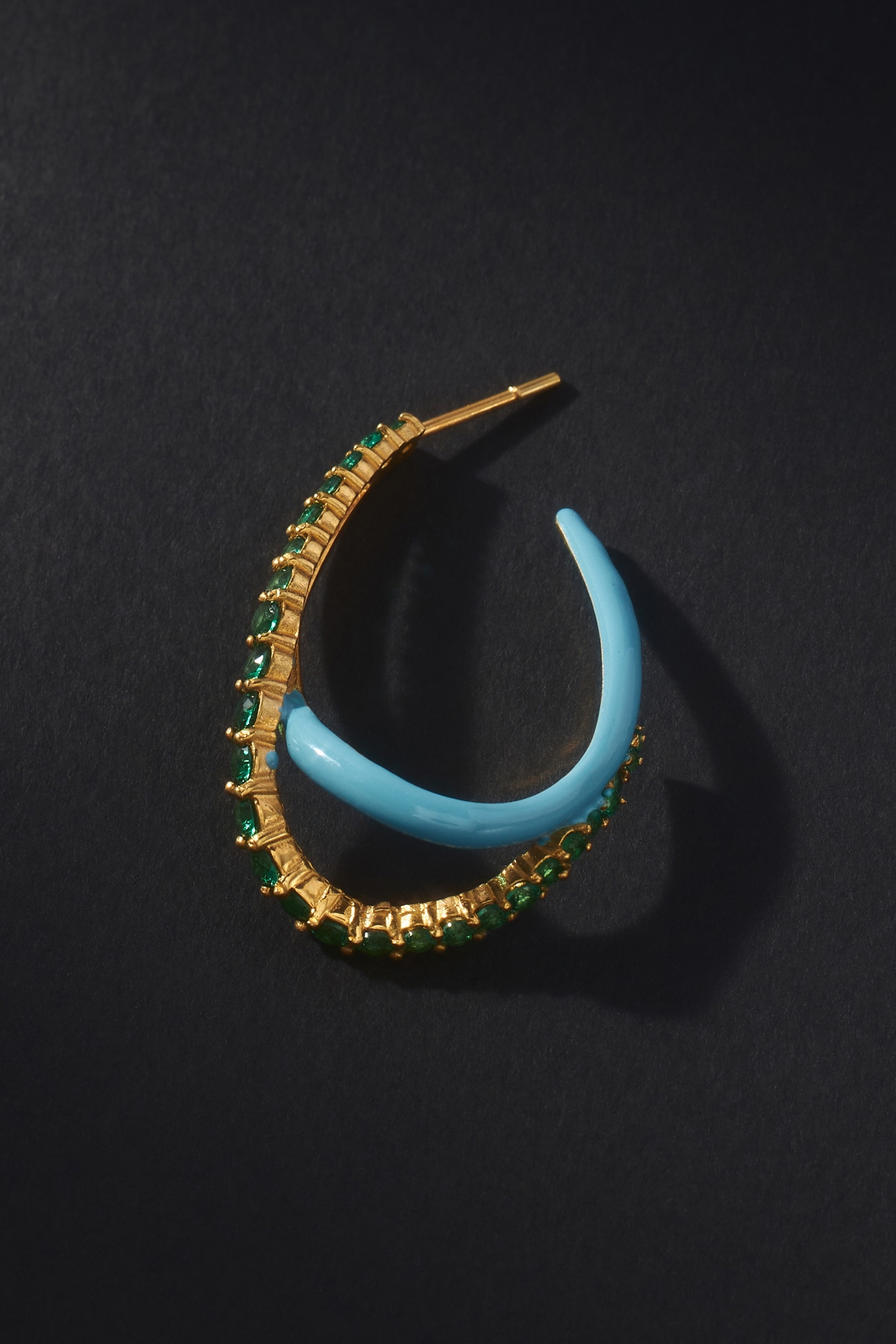 Joanna Laura Constantine Pavé & Enamel Wave Hoop Earrings