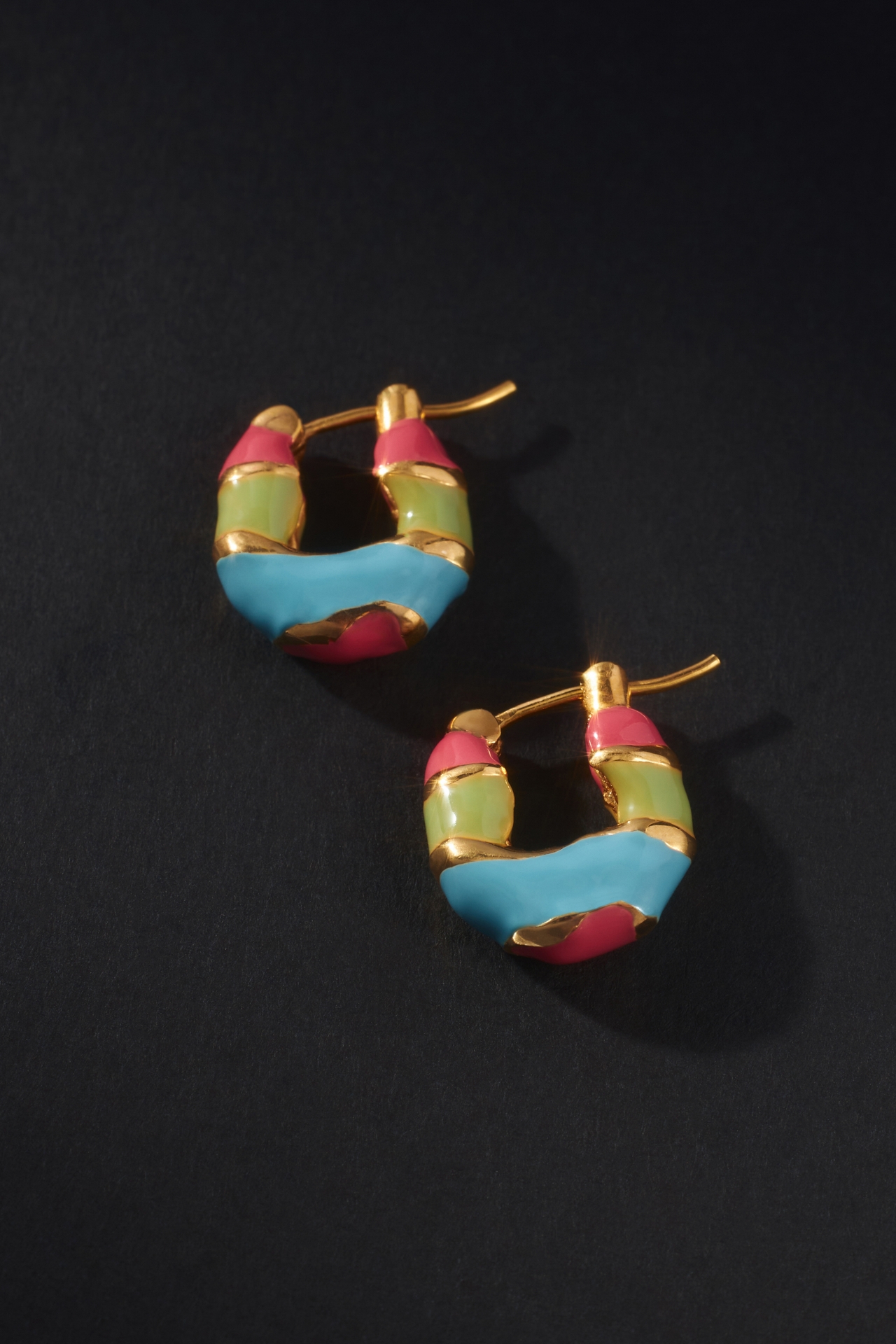 Joanna Laura Constantine Multicolor Enamel Mini Hoop Earrings