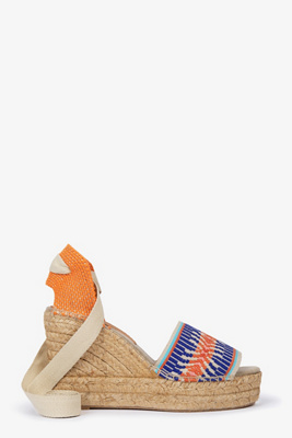 Penelope Chilvers High Costa Savannah Weave Espadrilles In Blue
