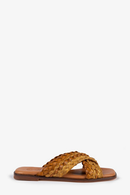 Penelope Chilvers Majete Braided Raffia Sandals In Yellow
