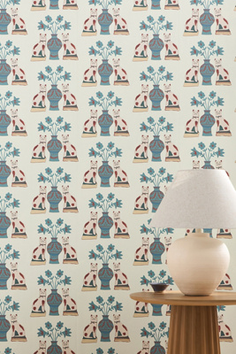 Annika Reed Studio Pair Of Cats Wallpaper In Multi