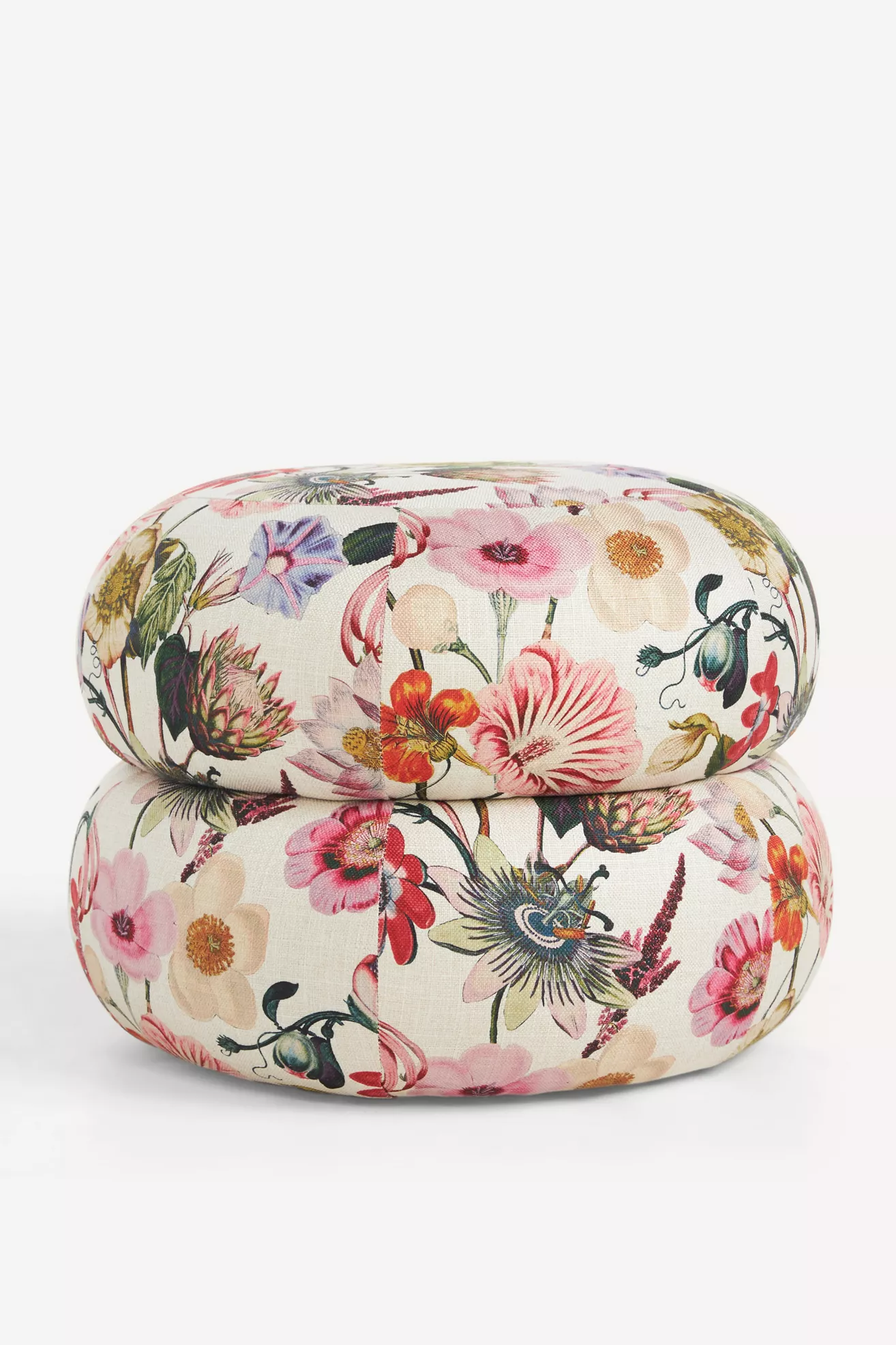 floral ottoman close-up
