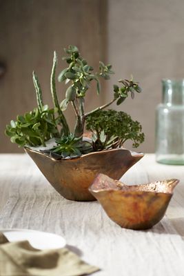 Burnished Petal Bowl Planter