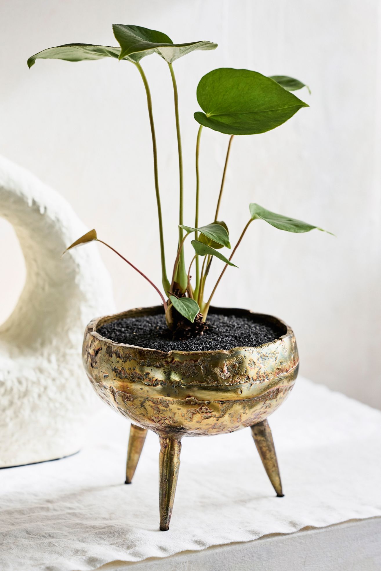Burnished Tripod Bowl Planter - Copper, 7"