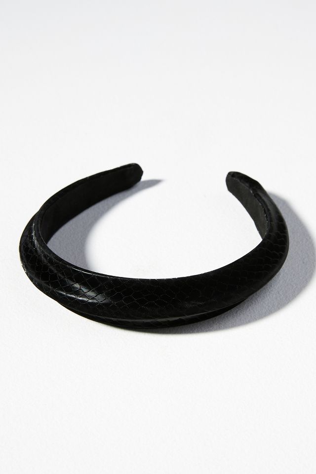 Textured Faux Leather Headband Anthropologie