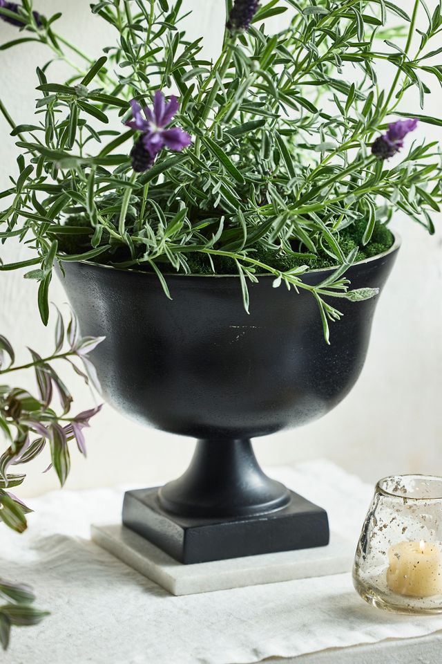 Black Aluminum Wide Mouth Urn #1