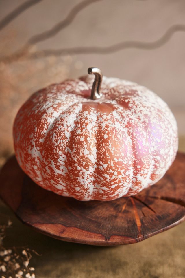 Frosted Glass Pumpkin, 7" #1