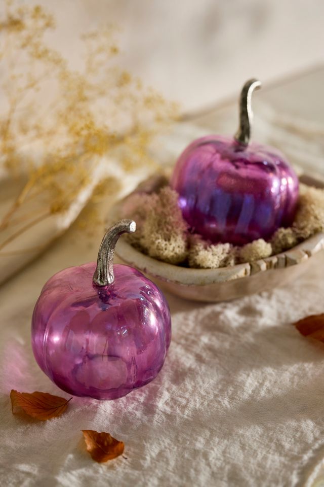 Mini Glass Pumpkins, Set of 2 #1