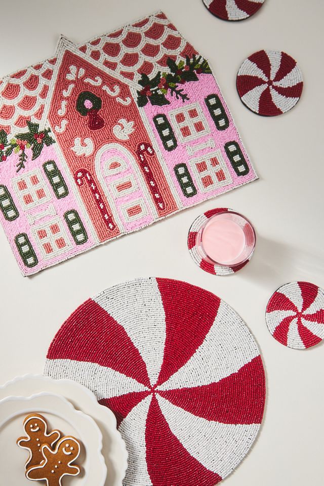 Beaded Candy Coasters, Set of 4 #1