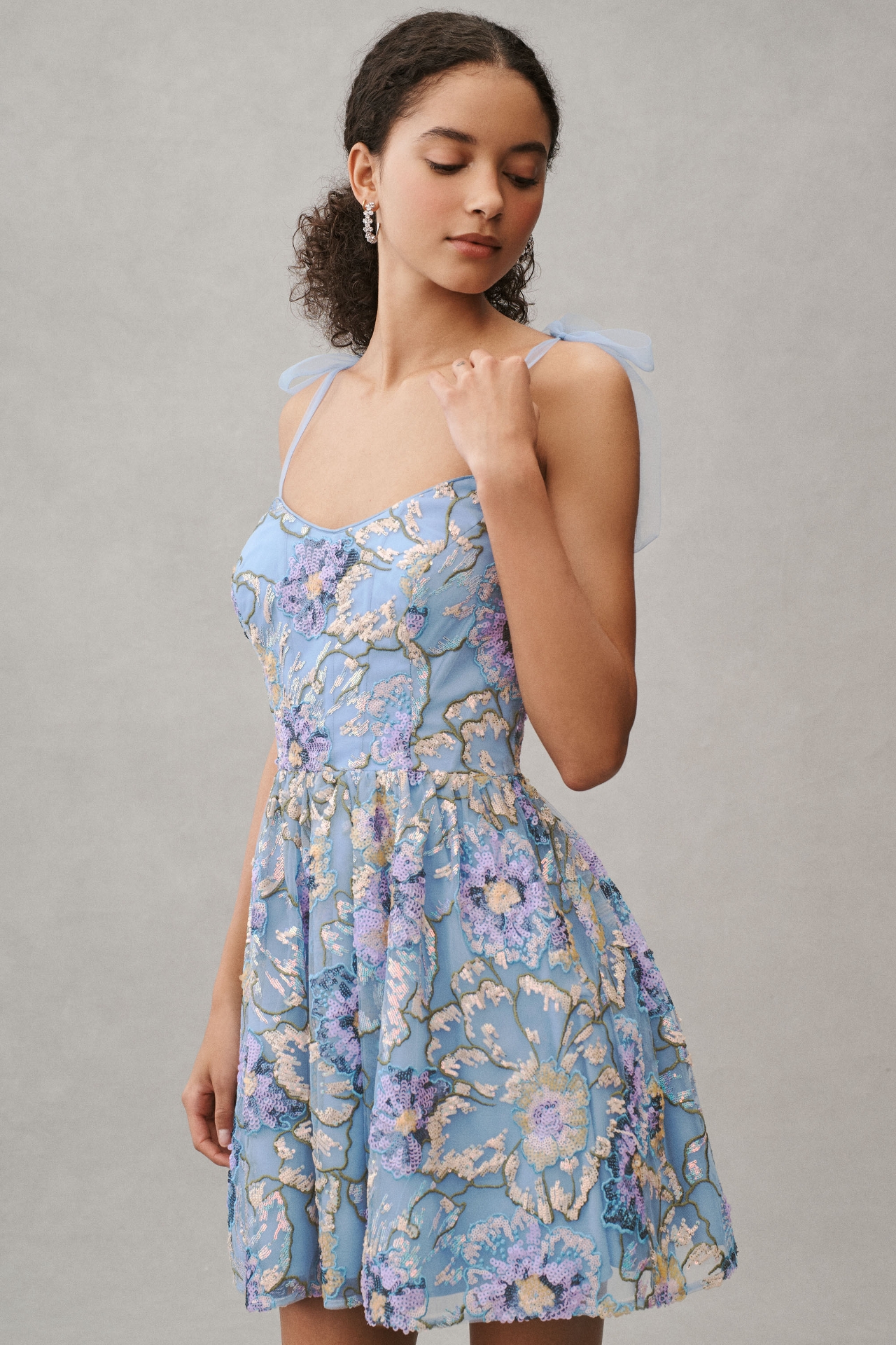 Dress The Population Katrin Sleeveless Floral Sequin Mini