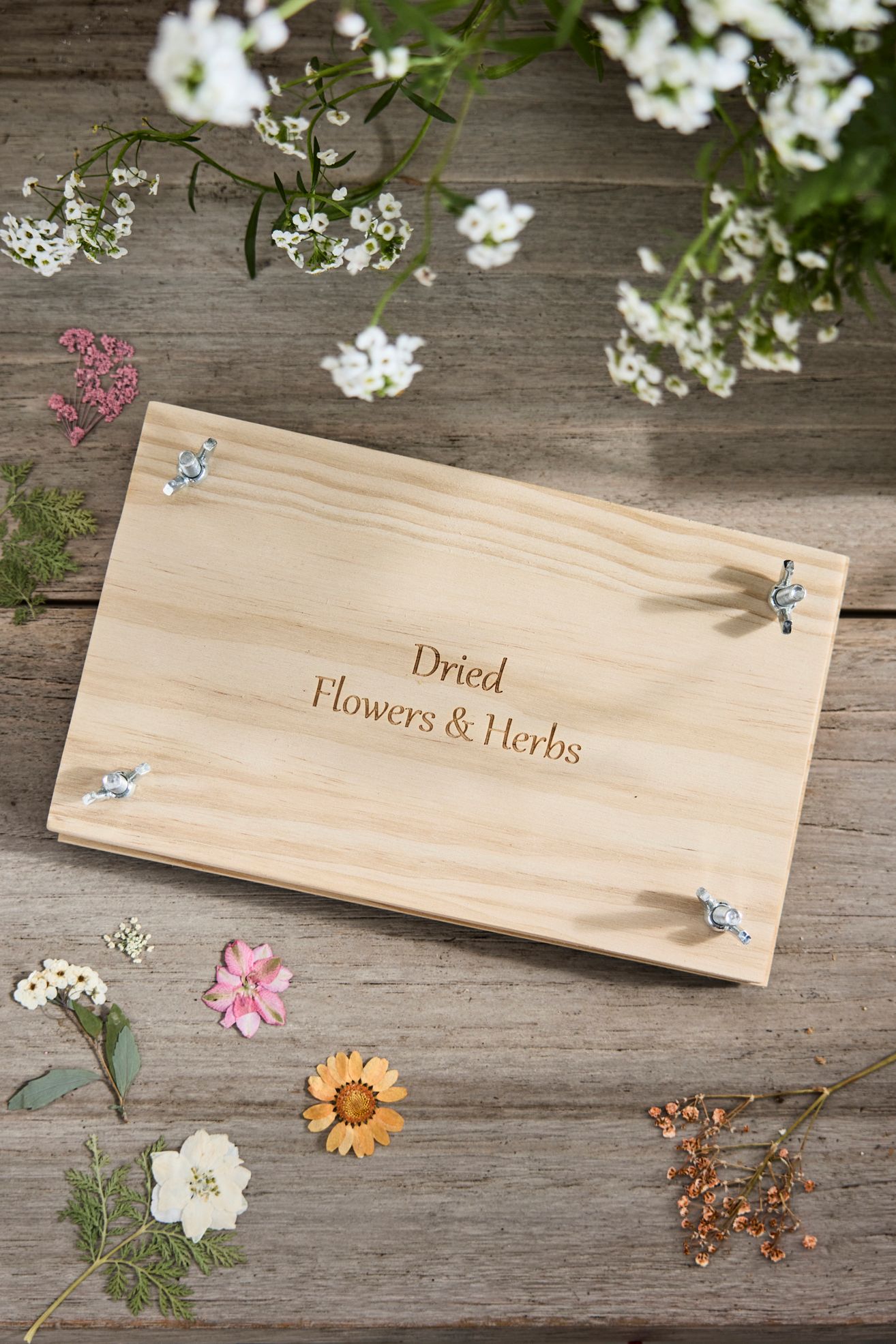 Wooden Floral Press - Multi, Standard, One Size